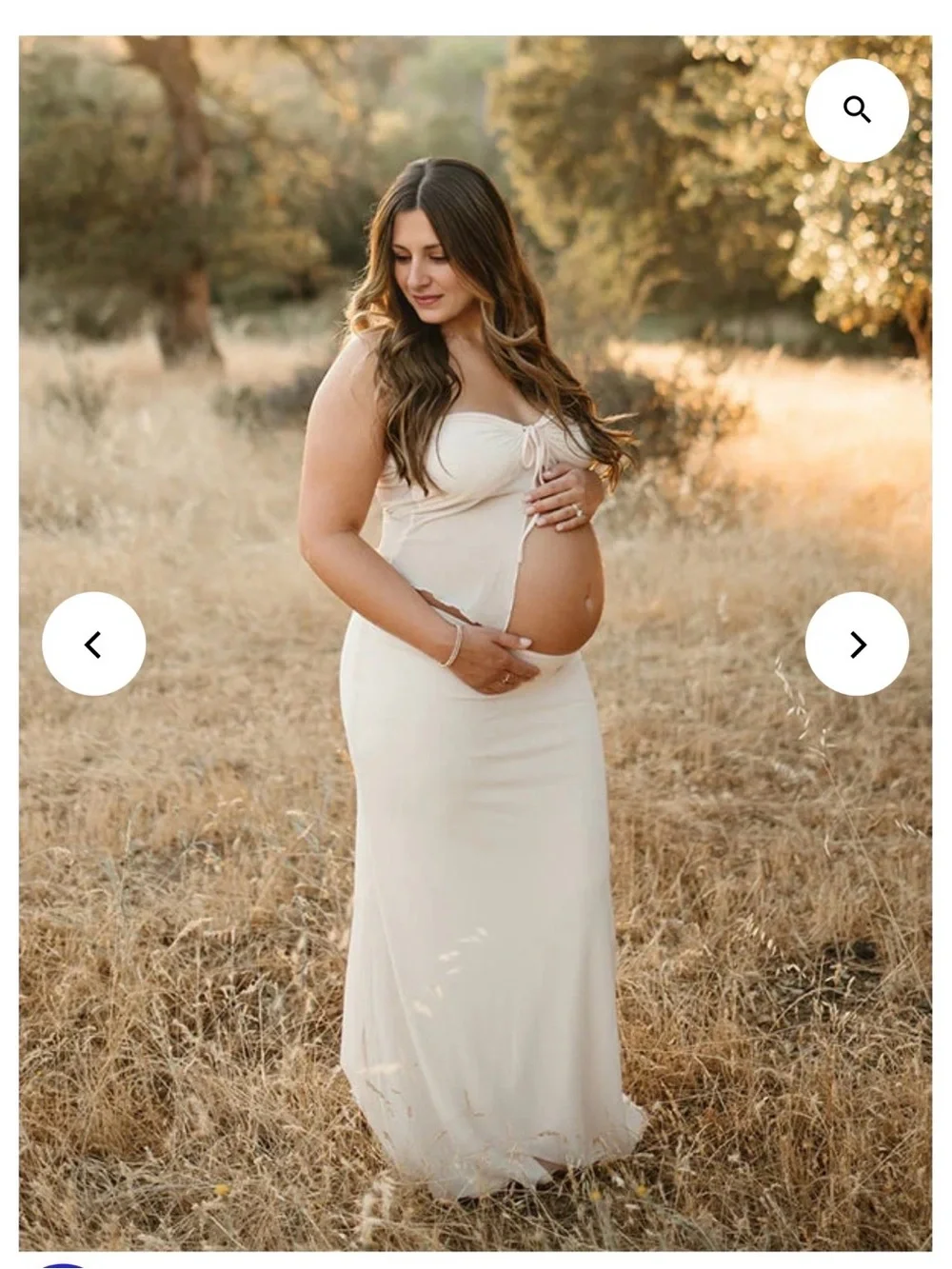 Maternity Maxi Skirt and Top Set in Cream - Picture 1 of 1